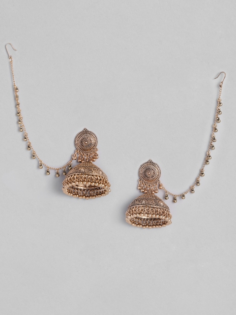 

Anouk Antique Gold-Toned Dome Shaped Jhumkas