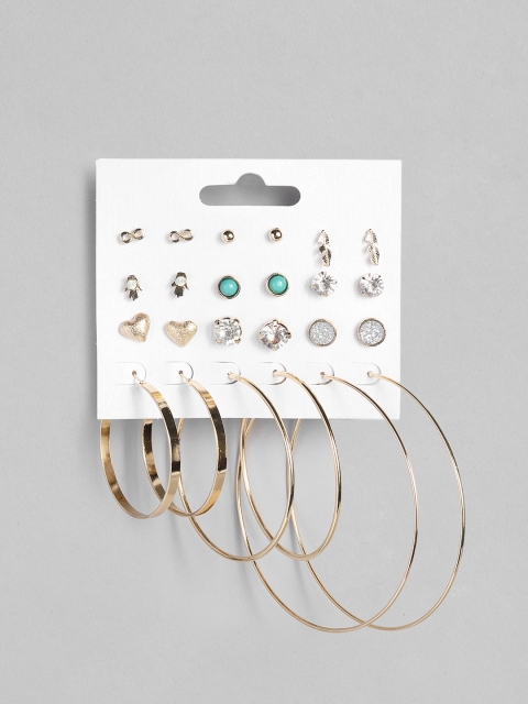 

DressBerry Set of 12 Earrings, Gold