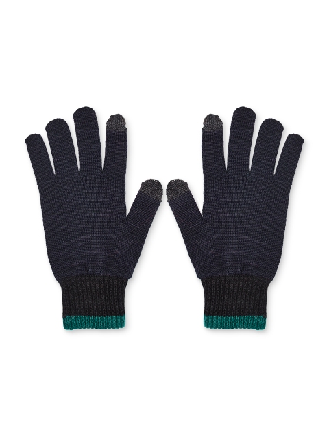 

Kosha Men Navy Blue & Black Colourblocked Hand Gloves