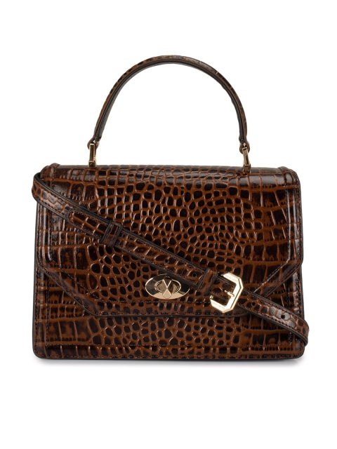 

Da Milano Brown Textured Leather Handheld Bag