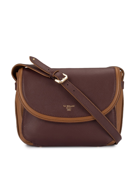 

Da Milano Maroon Solid Leather Sling Bag