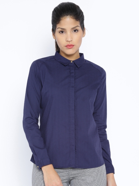 

Arrow Woman Navy Casual Shirt, Navy blue