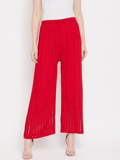 

Castle Women Red Embroidered Straight Palazzos