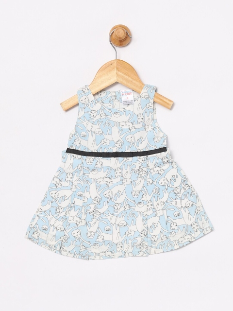 

NAUTI KIDZ Girls Blue Printed A-Line Dress