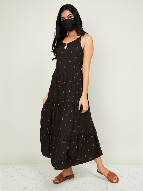 

Melange by Lifestyle Women Brown Printed A-Line Dress