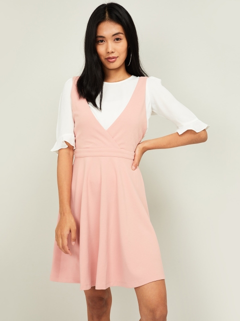 

Ginger by Lifestyle Women Pink Solid Pinafore Dress