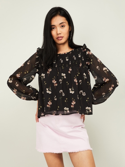 

Ginger by Lifestyle Women Black Printed Top