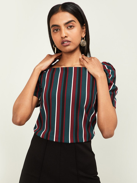 

CODE by Lifestyle Women Burgundy Striped Top