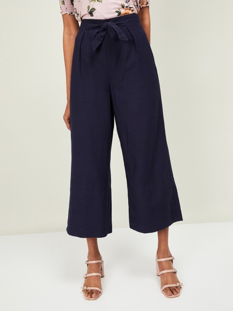 

CODE by Lifestyle Women Navy Blue Regular Fit Solid Culottes
