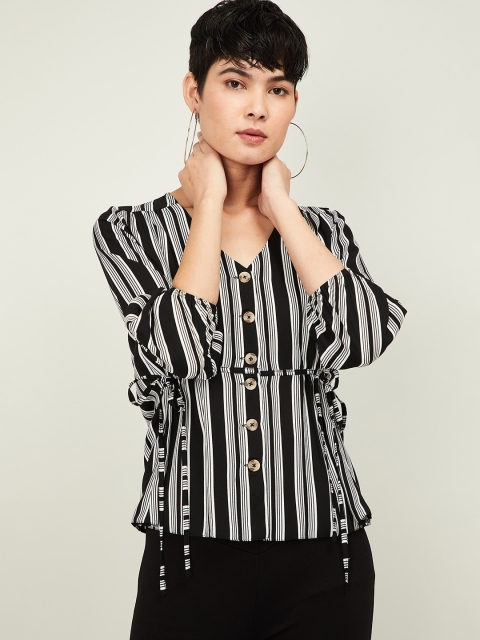 

CODE by Lifestyle Women Black Striped Top