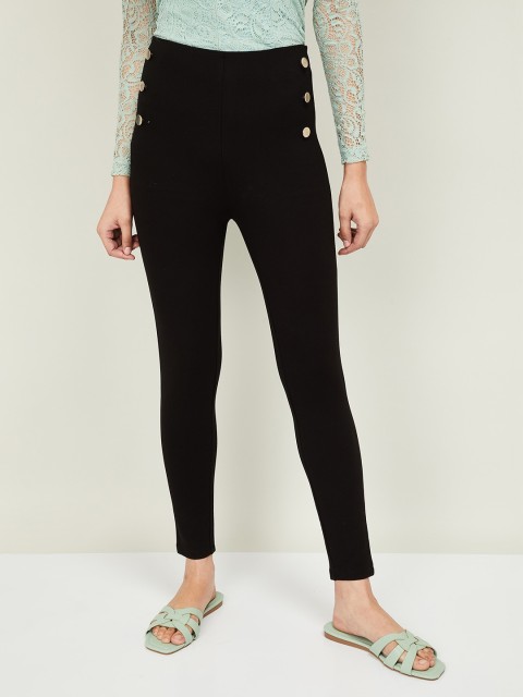 

CODE by Lifestyle Women Black Regular Fit Solid Regular Trousers