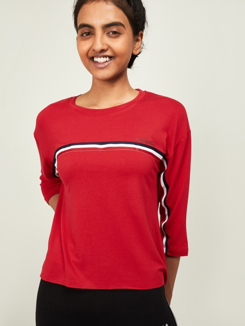 

Kappa Women Red Solid Round Neck T-shirt