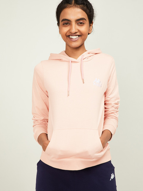 

Kappa Women Pink Solid Hooded Sweatshirt