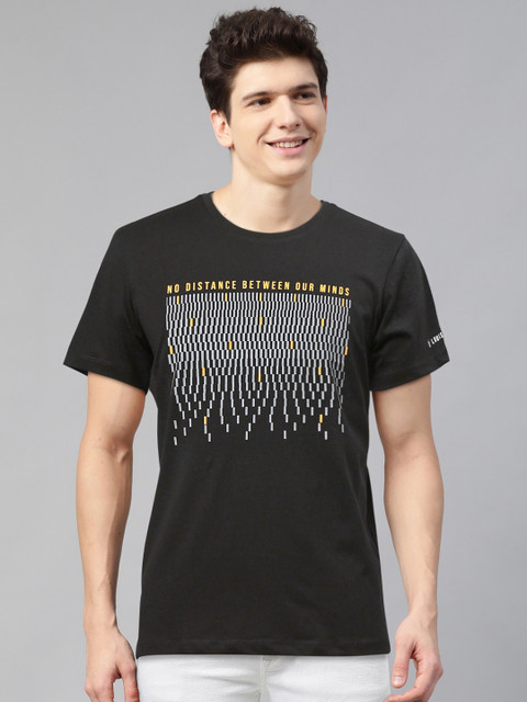 

Louis Philippe Sport Men Black & Grey Printed Round Neck T-shirt