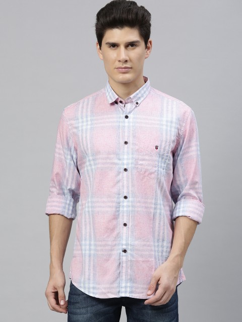 

Louis Philippe Sport Men Pink Slim Fit Checked Casual Shirt