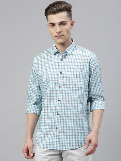 

Louis Philippe Sport Men Blue & Grey Slim Fit Checked Casual Shirt