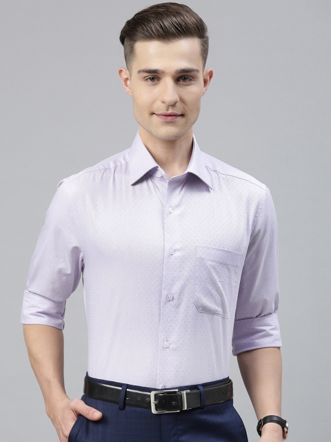 

Louis Philippe Men Purple Classic Fit Self Design Formal Shirt