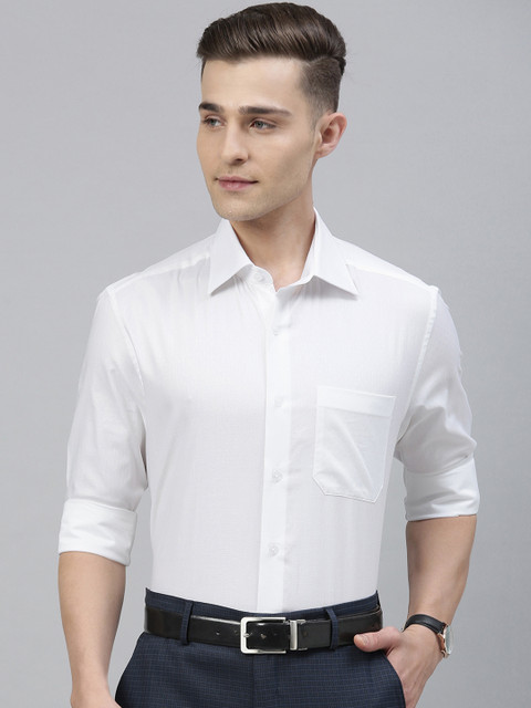 

Louis Philippe Men White Cotton Formal Shirt