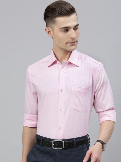 

Louis Philippe Men Pink Classic Fit Self Design Formal Shirt