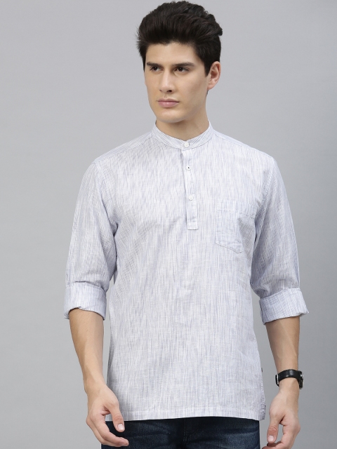 

Louis Philippe Sport Men White & Blue Slim Fit Striped Casual Shirt