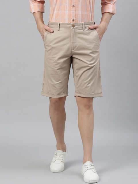 

Louis Philippe Sport Men Khaki Brown Solid Slim Fit Chino Shorts
