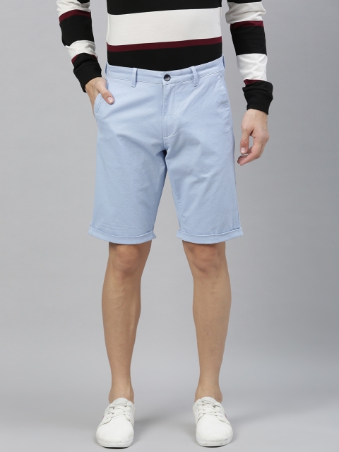 

Louis Philippe Sport Men Blue Self Design Slim Fit Regular Shorts