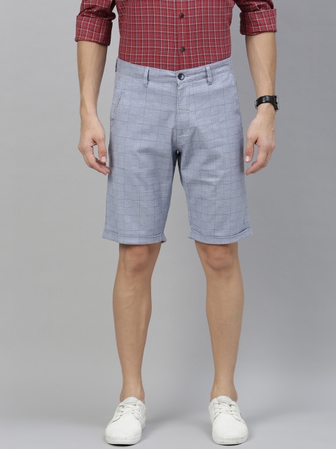 

Louis Philippe Sport Men Blue Checked Slim Fit Regular Shorts