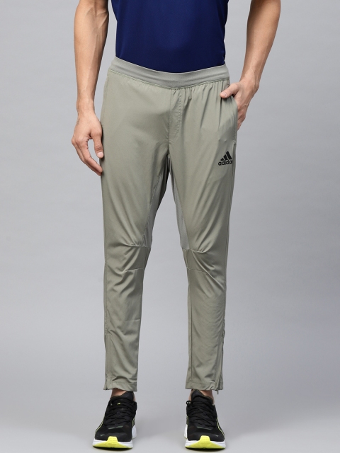 

ADIDAS Mens Taupe Solid City Woven Training Track Pants