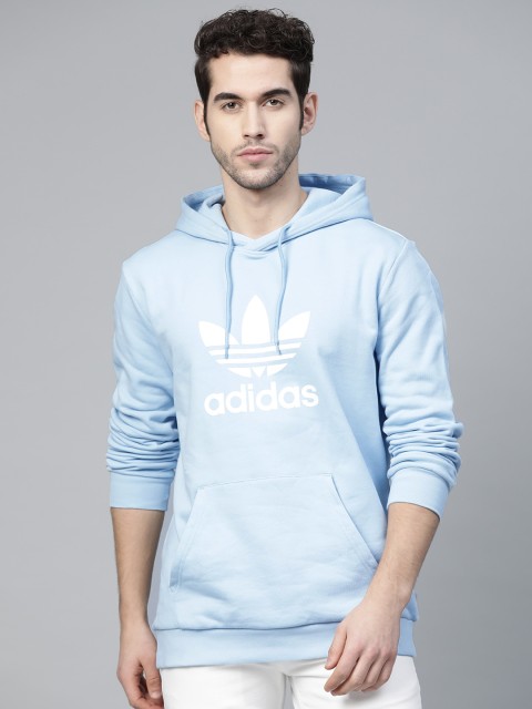 

ADIDAS Originals Men Blue & White Hooded Trefoil Sweatshirt