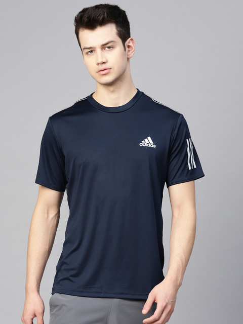 

ADIDAS Men Navy Solid 3-Stripes Club Tennis T-shirt, Navy blue