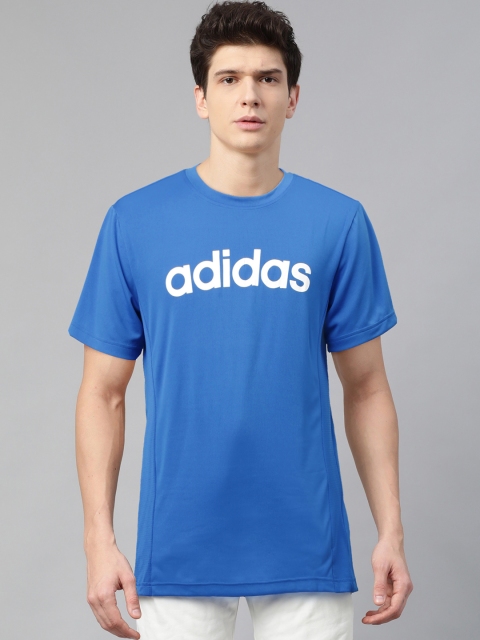 

ADIDAS Men Blue & White Designed 2 Move Logo Training T-shirt