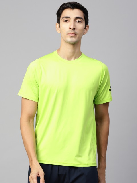 

ADIDAS Men Fluorescent Green FreeLift Ultimate Solid Round Neck Training T-shirt