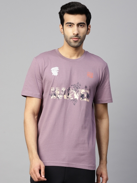 

ADIDAS Men Mauve & White Marvel Avengers Print T-shirt