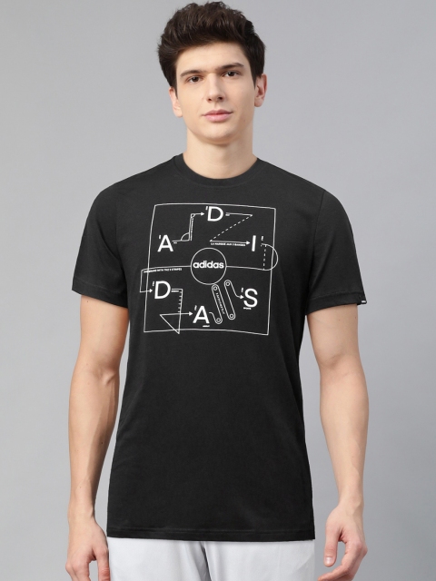 

ADIDAS Men Black & White Printed Gameplan T-shirt