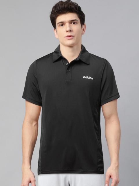 

ADIDAS Men Black Solid Designed 2 Move Polo T-shirt