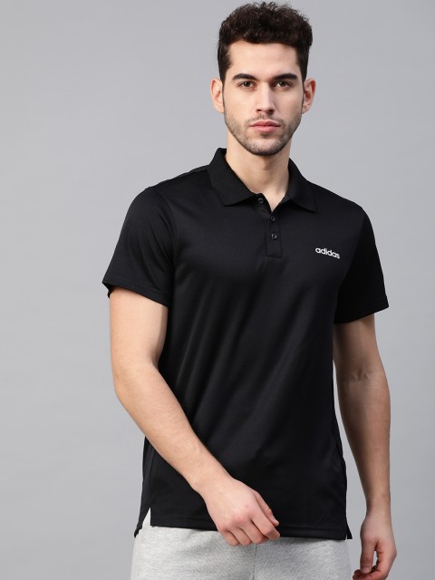 

ADIDAS Men Black Solid Aop Polo Training T-shirt