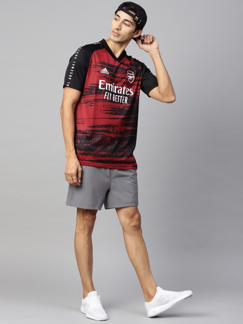 

ADIDAS Men Maroon & Black Typography Print Arsenal Pre-match Football T-shirt