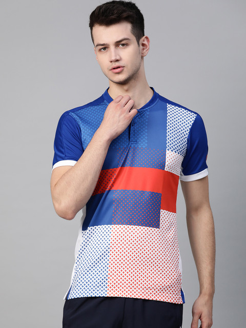 

ADIDAS Men Blue & White Printed Slim Fit CCT Club Tennis T-shirt