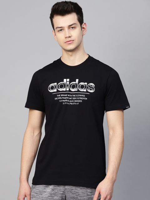 

ADIDAS Men Black & White Sprinkle Logo T-shirt