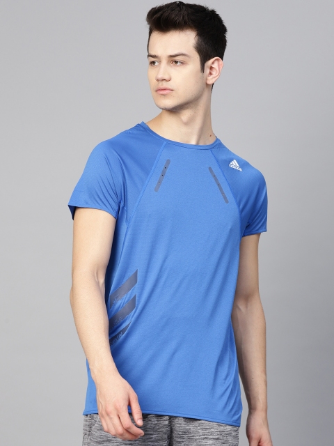 

ADIDAS Men Blue Solid HEAT.RDY Running T-shirt