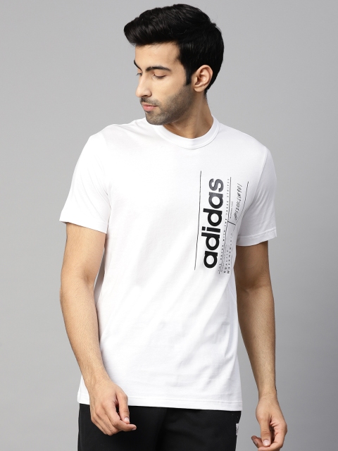 

ADIDAS Men White Brand Logo Placement Print Brilliant Basics T-Shirt