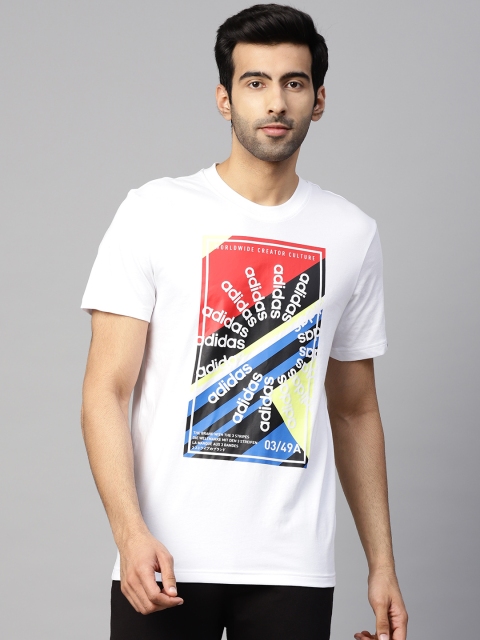 

ADIDAS Men White & Red Printed Climalite Creator Culture Training T-shirt
