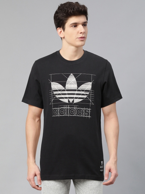 

ADIDAS Originals Men Black & Grey Trefoil Drawing T-shirt