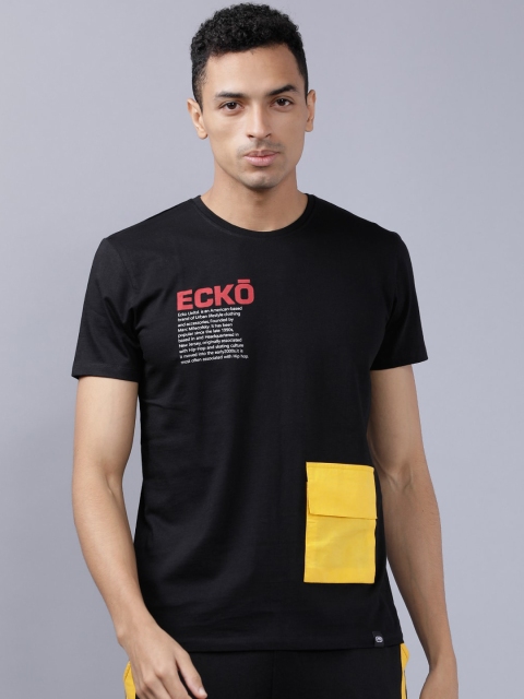 

Ecko Unltd Men Black Printed Round Neck T-shirt