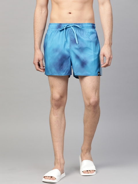 

ADIDAS Men Blue Solid 3-Stripes CLX Swimming Shorts
