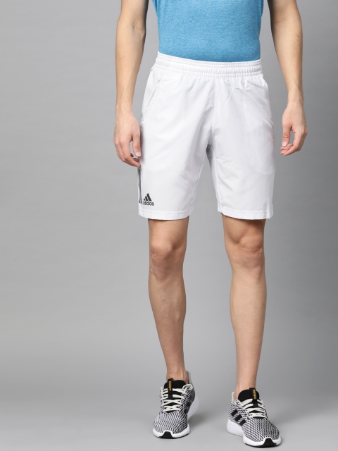 

ADIDAS Men Grey Solid 3-Stripes Club Tennis Shorts