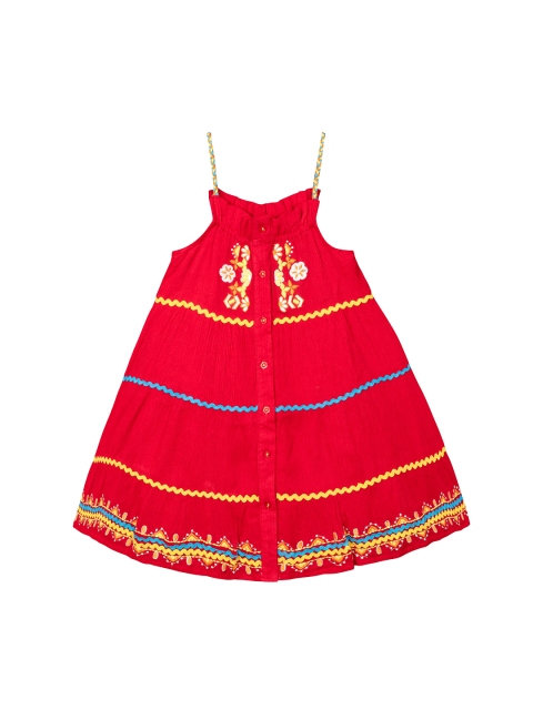 

Budding Bees Girls Red Printed A-Line Dress