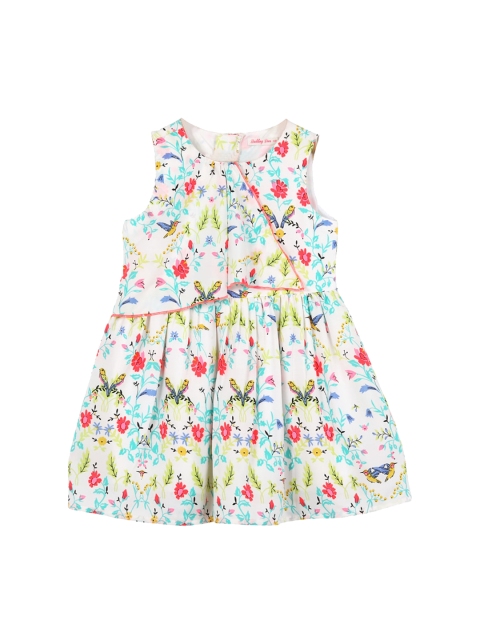 

Budding Bees Girls Pink Printed A-Line Dress
