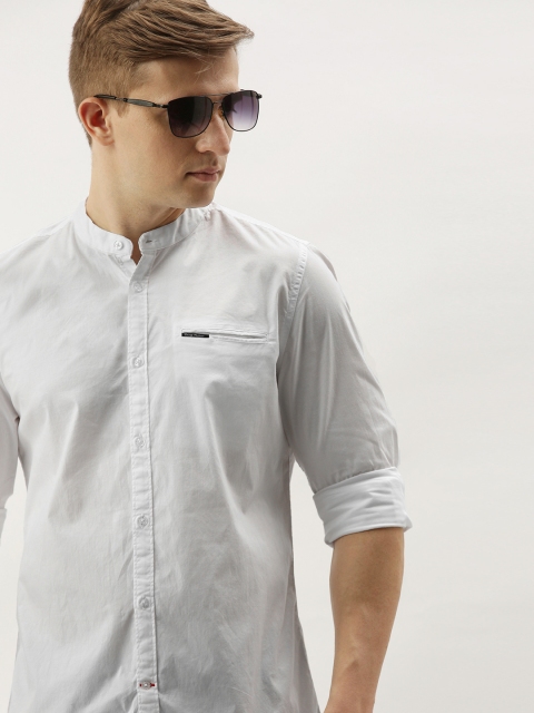 

Being Human Clothing Men White Slim Fit Solid Casual Shirt