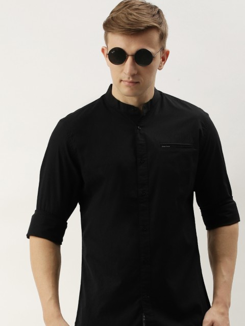 

Being Human Clothing Men Black Slim Fit Solid Casual Shirt
